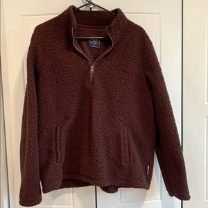 Abercrombie fleece Sherpa jacket, burgundy, XL